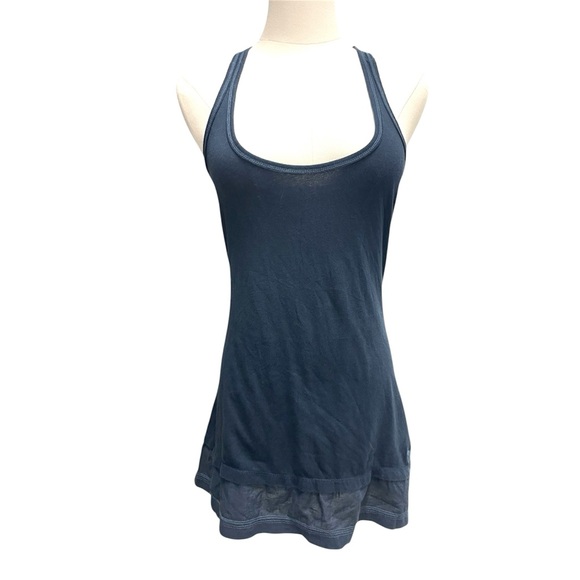 Abercrombie & Fitch Tops - Abercrombie & Fitch a&f Y2k Long Cotton Navy Tank Top layer casual preppy XS